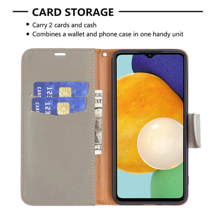 For Samsung Galaxy A13 5G Litchi Texture Pure Color Horizontal Flip Leather Phone Case with Holder & Card Slots & Wallet & Lanyard