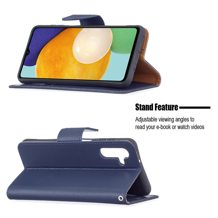 For Samsung Galaxy A13 5G Litchi Texture Pure Color Horizontal Flip Leather Phone Case with Holder & Card Slots & Wallet & Lanyard