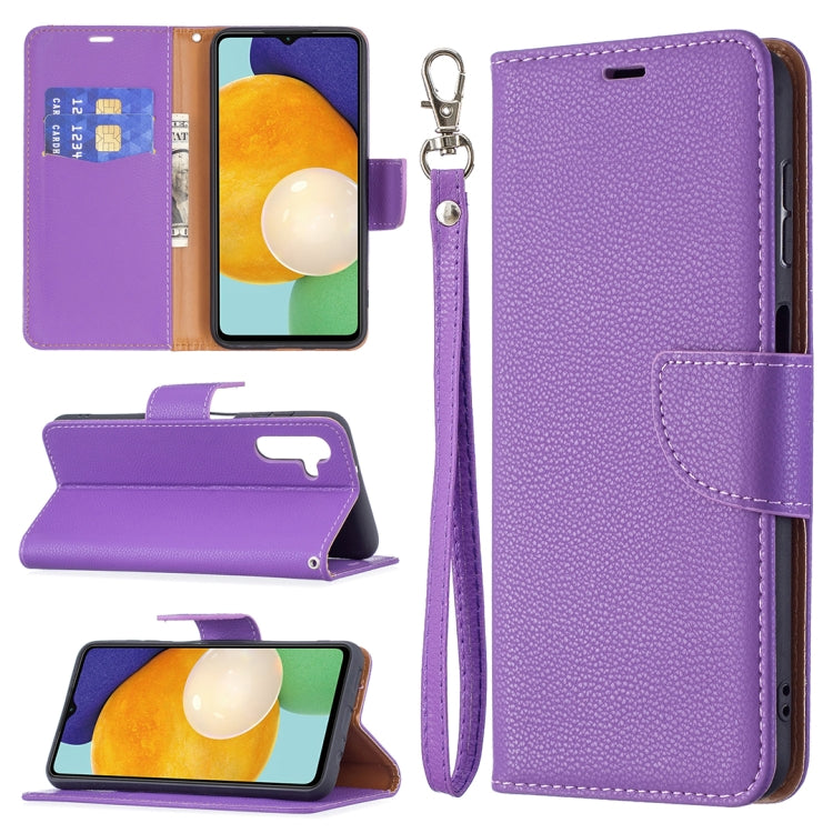For Samsung Galaxy A13 5G Litchi Texture Pure Color Horizontal Flip Leather Phone Case with Holder & Card Slots & Wallet & Lanyard