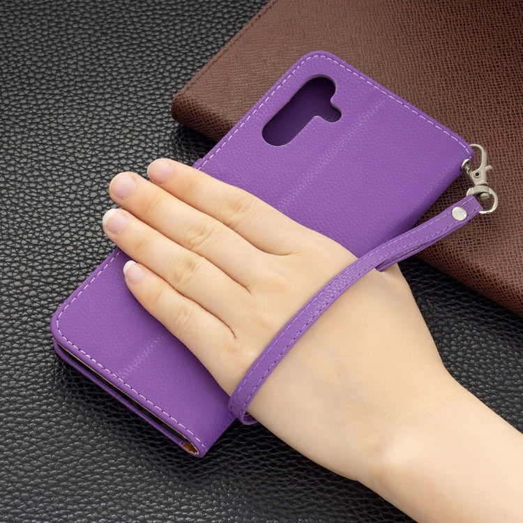 For Samsung Galaxy A13 5G Litchi Texture Pure Color Horizontal Flip Leather Phone Case with Holder & Card Slots & Wallet & Lanyard