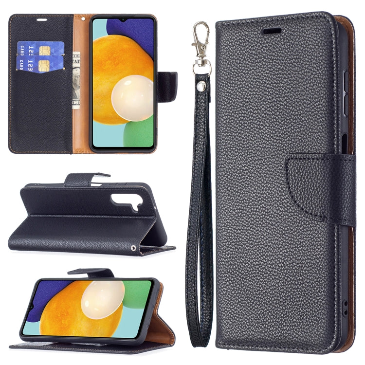 For Samsung Galaxy A13 5G Litchi Texture Pure Color Horizontal Flip Leather Phone Case with Holder & Card Slots & Wallet & Lanyard