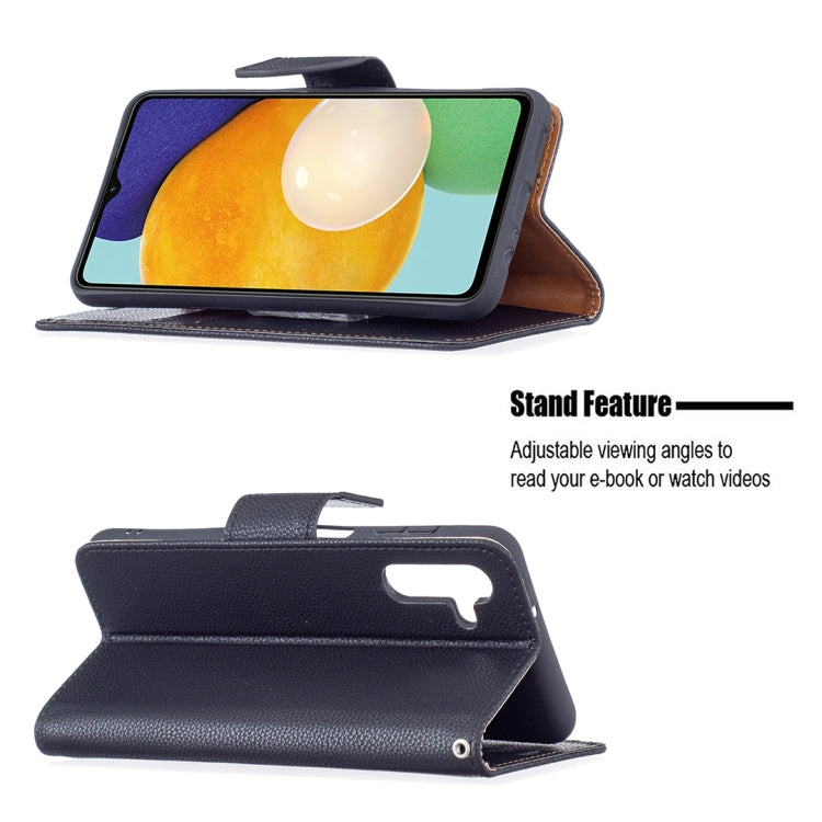 For Samsung Galaxy A13 5G Litchi Texture Pure Color Horizontal Flip Leather Phone Case with Holder & Card Slots & Wallet & Lanyard