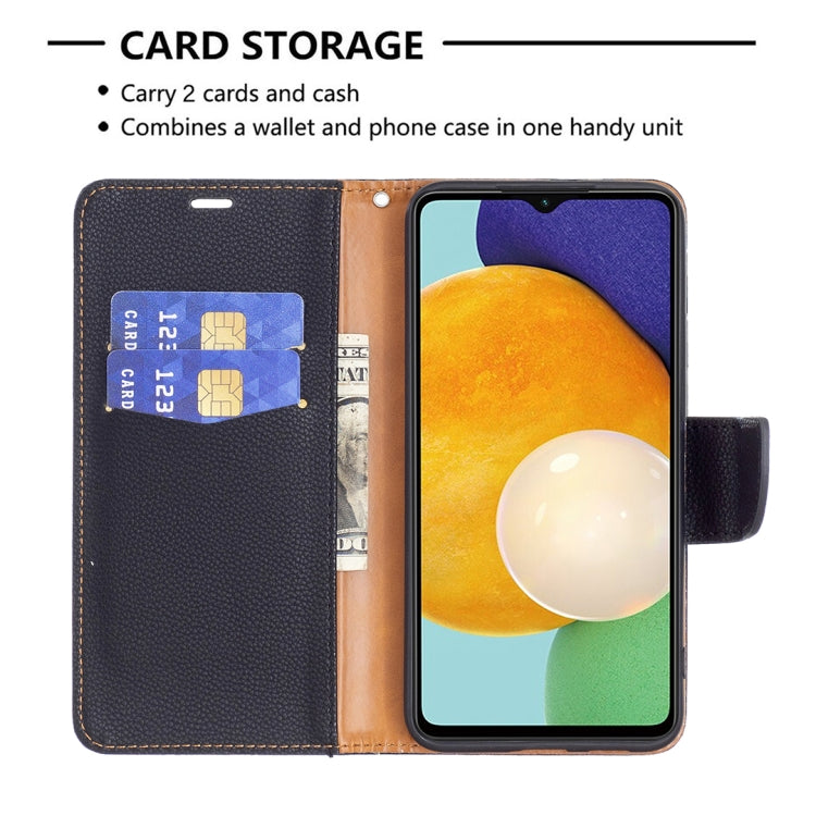 For Samsung Galaxy A13 5G Litchi Texture Pure Color Horizontal Flip Leather Phone Case with Holder & Card Slots & Wallet & Lanyard