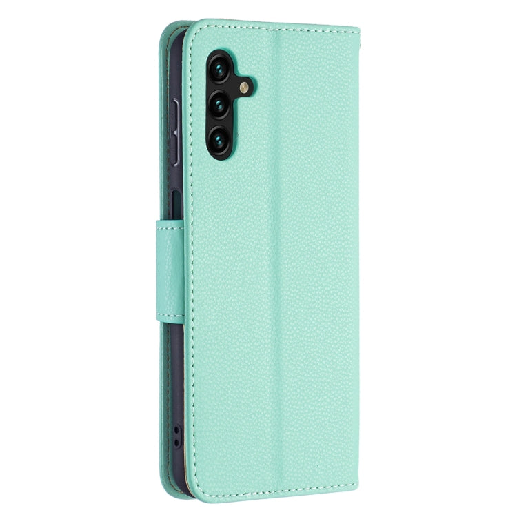 For Samsung Galaxy A13 5G Litchi Texture Pure Color Horizontal Flip Leather Phone Case with Holder & Card Slots & Wallet & Lanyard