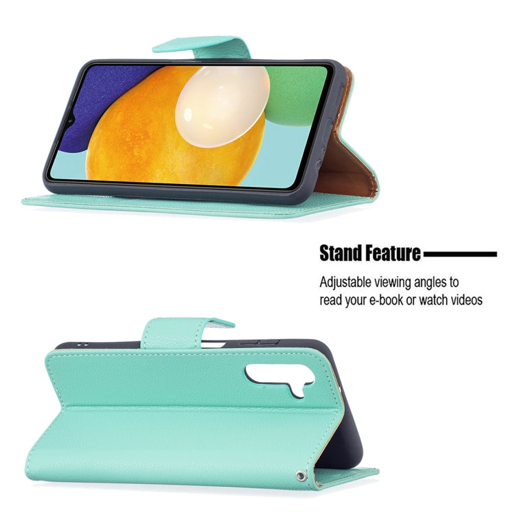 For Samsung Galaxy A13 5G Litchi Texture Pure Color Horizontal Flip Leather Phone Case with Holder & Card Slots & Wallet & Lanyard