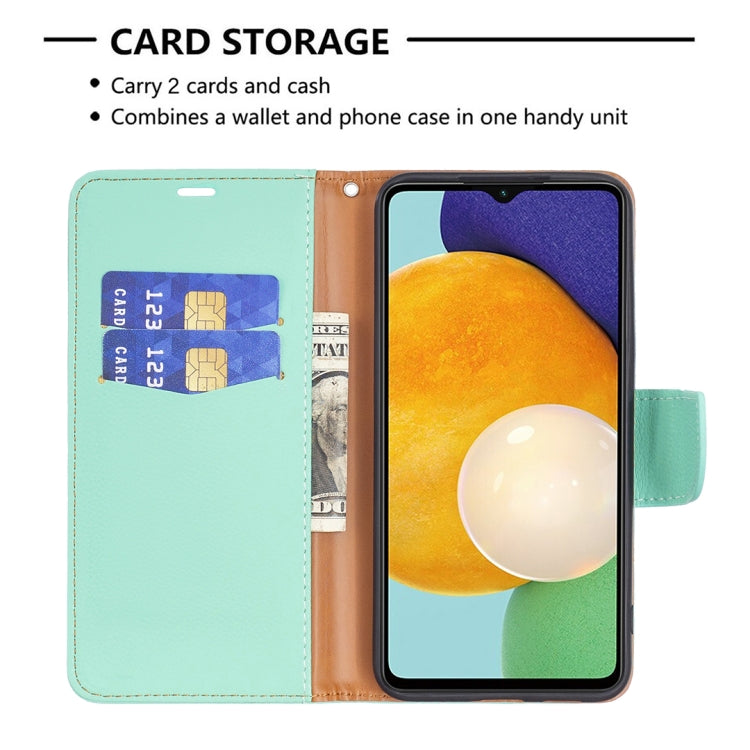 For Samsung Galaxy A13 5G Litchi Texture Pure Color Horizontal Flip Leather Phone Case with Holder & Card Slots & Wallet & Lanyard