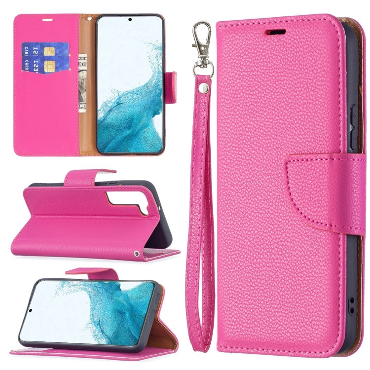 For Samsung Galaxy S22+ 5G Litchi Texture Pure Color Horizontal Flip Leather Phone Case with Holder & Card Slots & Wallet & Lanyard