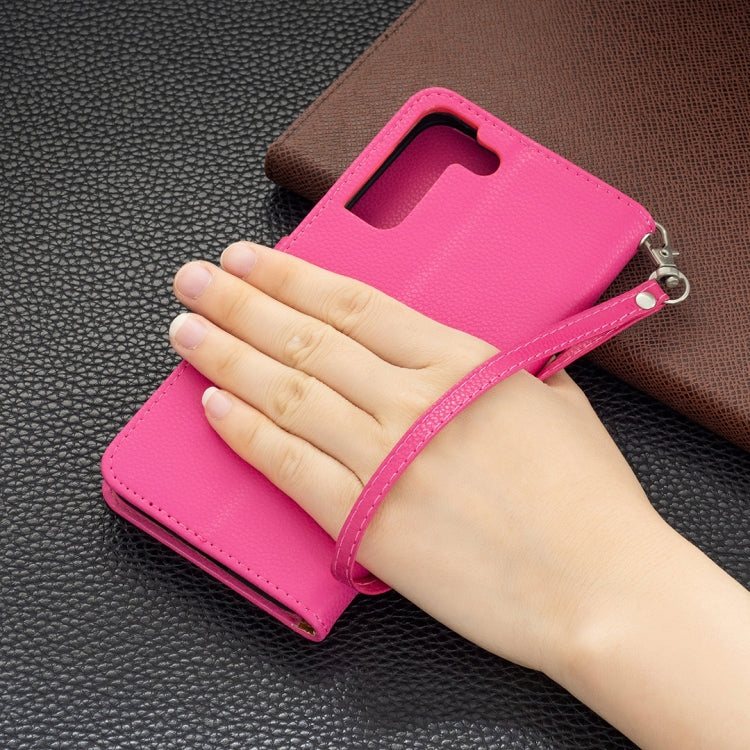 For Samsung Galaxy S22+ 5G Litchi Texture Pure Color Horizontal Flip Leather Phone Case with Holder & Card Slots & Wallet & Lanyard