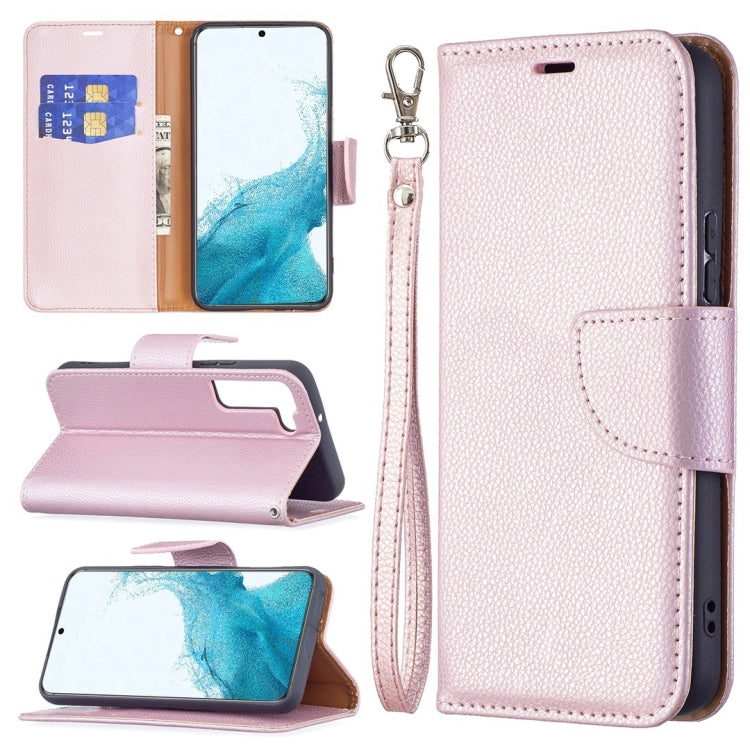 For Samsung Galaxy S22+ 5G Litchi Texture Pure Color Horizontal Flip Leather Phone Case with Holder & Card Slots & Wallet & Lanyard
