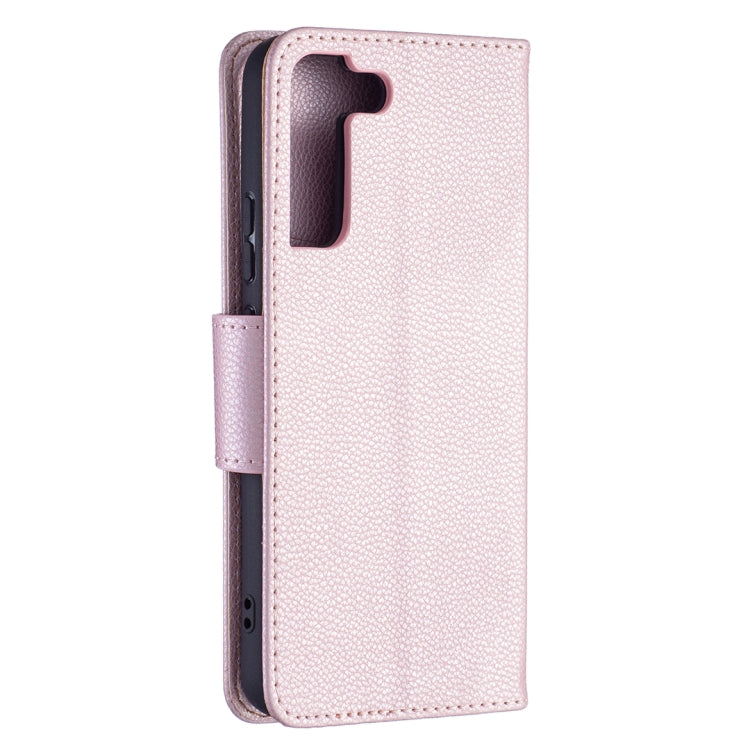 For Samsung Galaxy S22+ 5G Litchi Texture Pure Color Horizontal Flip Leather Phone Case with Holder & Card Slots & Wallet & Lanyard