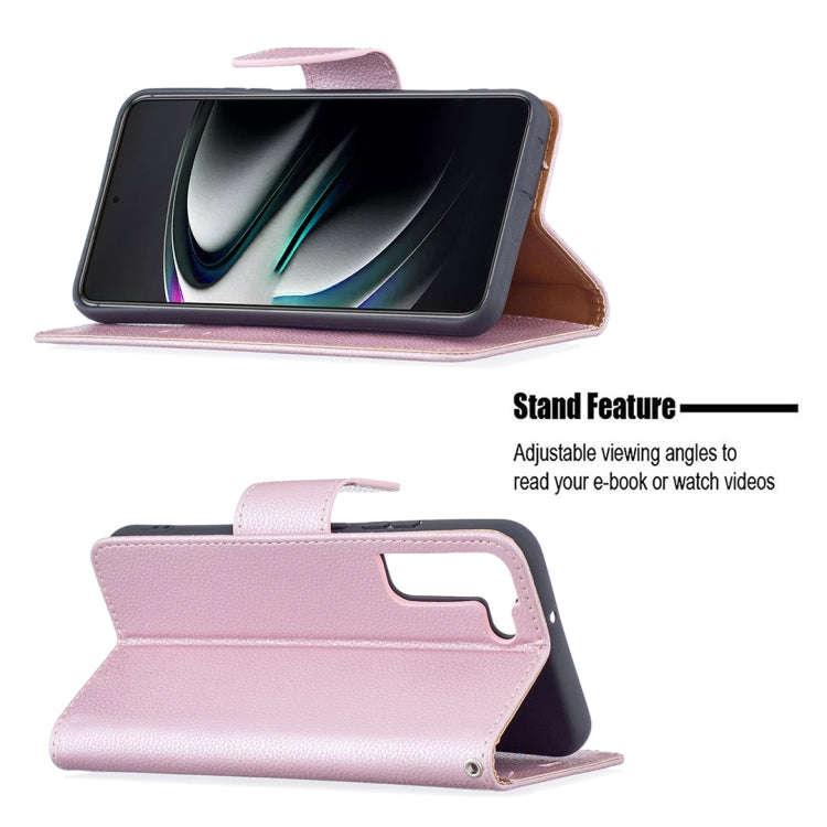 For Samsung Galaxy S22+ 5G Litchi Texture Pure Color Horizontal Flip Leather Phone Case with Holder & Card Slots & Wallet & Lanyard