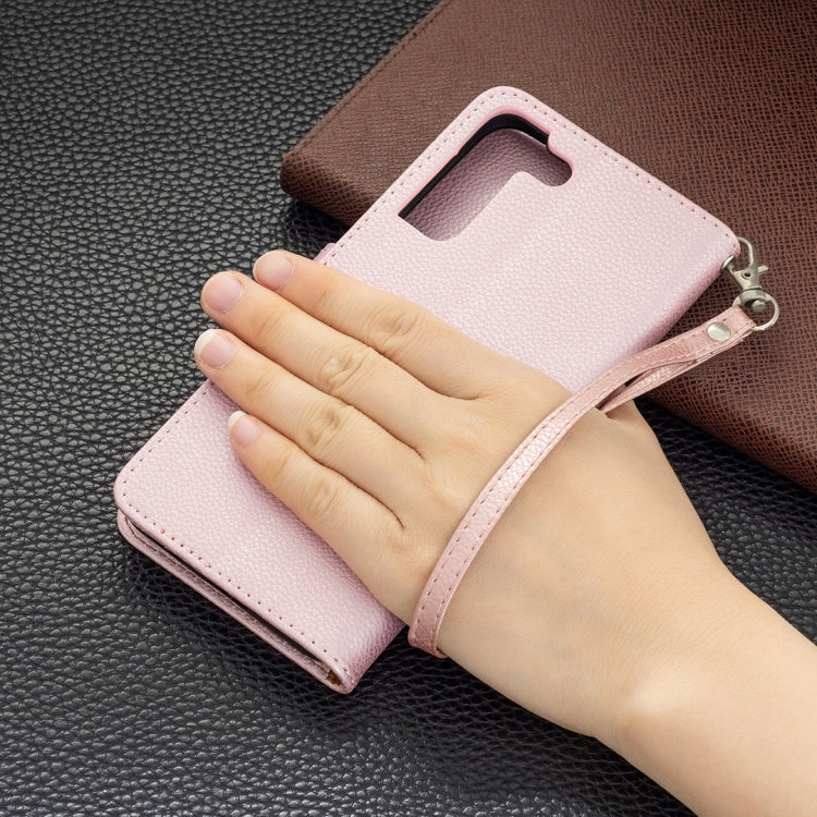 For Samsung Galaxy S22+ 5G Litchi Texture Pure Color Horizontal Flip Leather Phone Case with Holder & Card Slots & Wallet & Lanyard