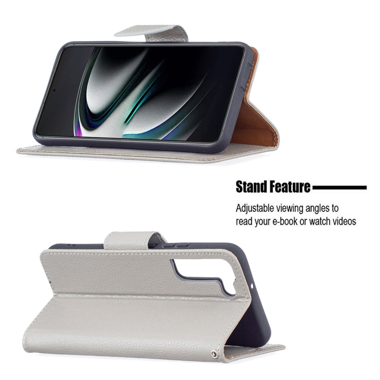 For Samsung Galaxy S22+ 5G Litchi Texture Pure Color Horizontal Flip Leather Phone Case with Holder & Card Slots & Wallet & Lanyard