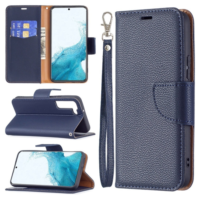 For Samsung Galaxy S22+ 5G Litchi Texture Pure Color Horizontal Flip Leather Phone Case with Holder & Card Slots & Wallet & Lanyard