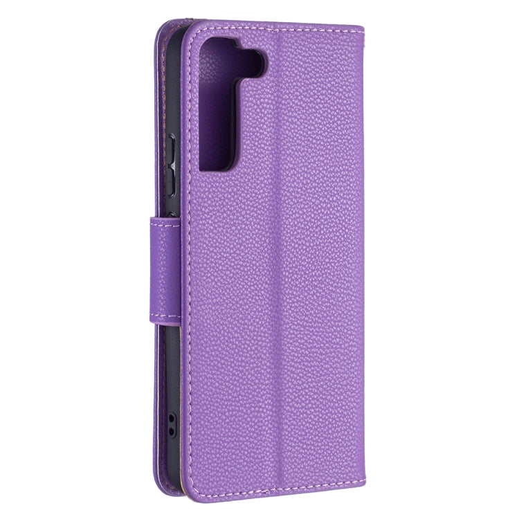 For Samsung Galaxy S22+ 5G Litchi Texture Pure Color Horizontal Flip Leather Phone Case with Holder & Card Slots & Wallet & Lanyard
