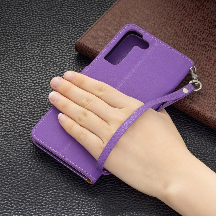 For Samsung Galaxy S22+ 5G Litchi Texture Pure Color Horizontal Flip Leather Phone Case with Holder & Card Slots & Wallet & Lanyard