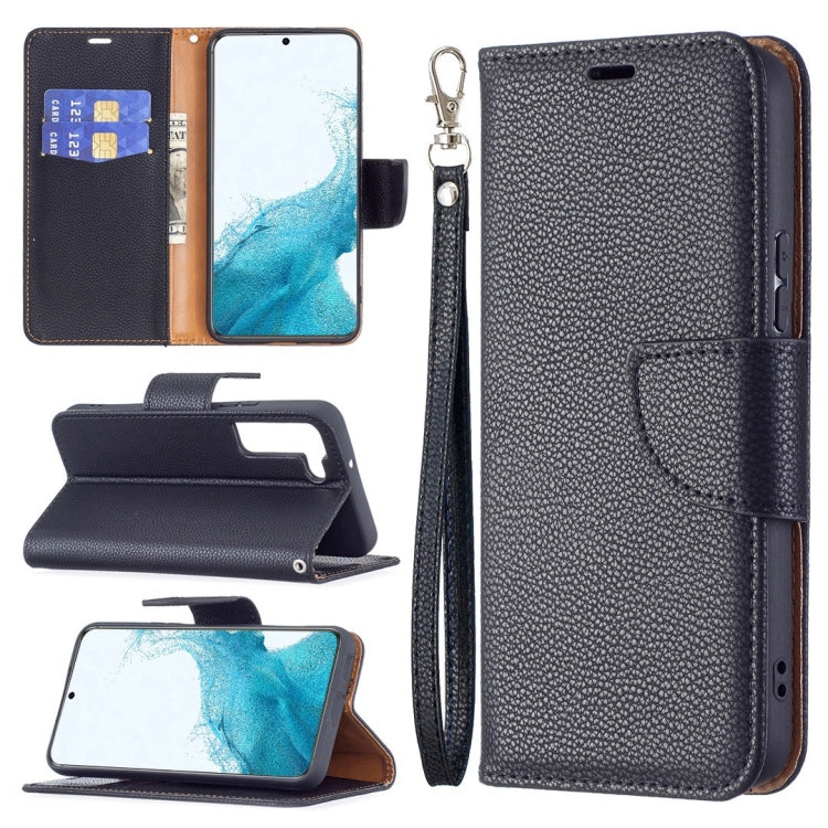 For Samsung Galaxy S22+ 5G Litchi Texture Pure Color Horizontal Flip Leather Phone Case with Holder & Card Slots & Wallet & Lanyard