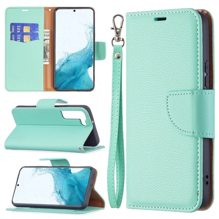 For Samsung Galaxy S22+ 5G Litchi Texture Pure Color Horizontal Flip Leather Phone Case with Holder & Card Slots & Wallet & Lanyard