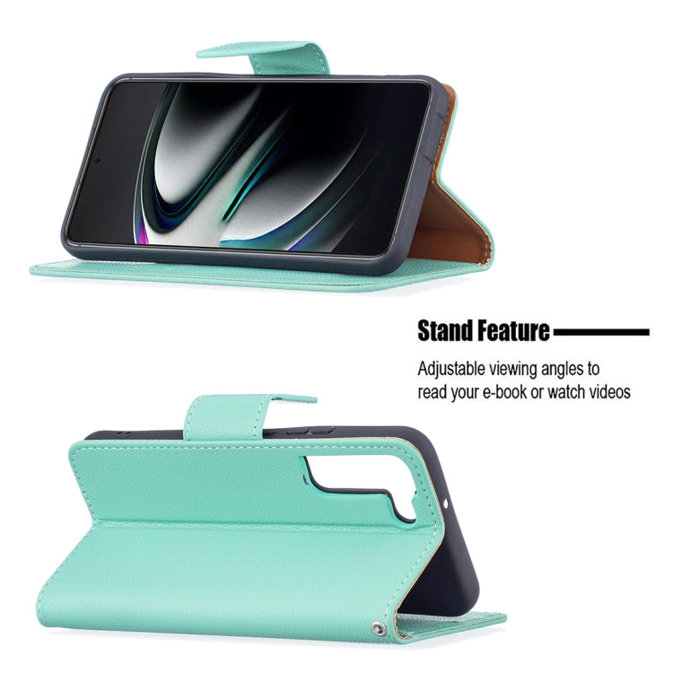 For Samsung Galaxy S22+ 5G Litchi Texture Pure Color Horizontal Flip Leather Phone Case with Holder & Card Slots & Wallet & Lanyard