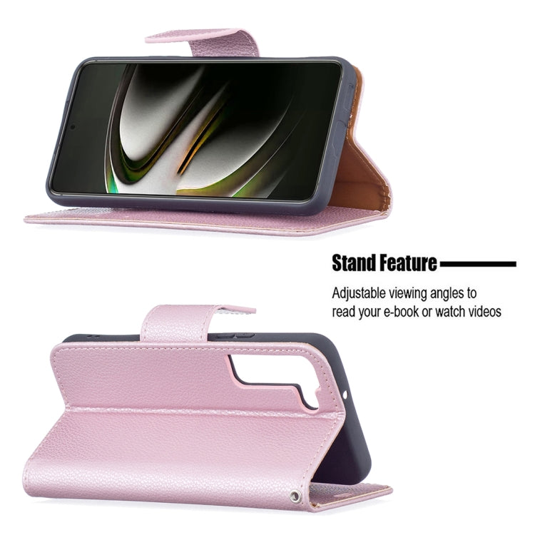 For Samsung Galaxy S22 5G Litchi Texture Pure Color Horizontal Flip Leather Phone Case with Holder & Card Slots & Wallet & Lanyard