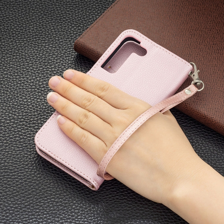 For Samsung Galaxy S22 5G Litchi Texture Pure Color Horizontal Flip Leather Phone Case with Holder & Card Slots & Wallet & Lanyard