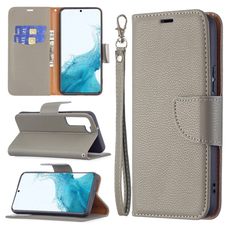 For Samsung Galaxy S22 5G Litchi Texture Pure Color Horizontal Flip Leather Phone Case with Holder & Card Slots & Wallet & Lanyard
