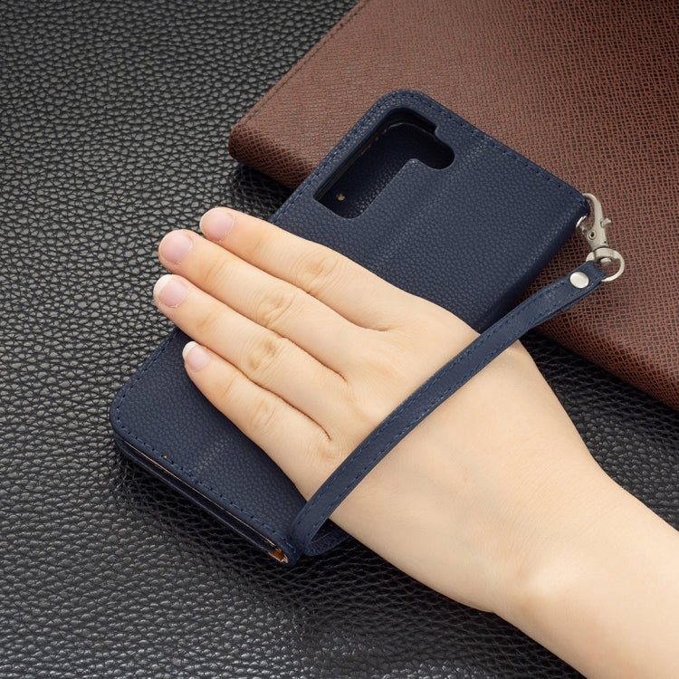 For Samsung Galaxy S22 5G Litchi Texture Pure Color Horizontal Flip Leather Phone Case with Holder & Card Slots & Wallet & Lanyard