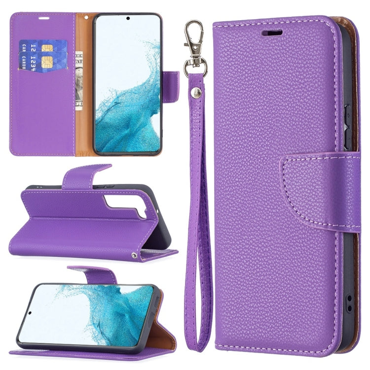 For Samsung Galaxy S22 5G Litchi Texture Pure Color Horizontal Flip Leather Phone Case with Holder & Card Slots & Wallet & Lanyard
