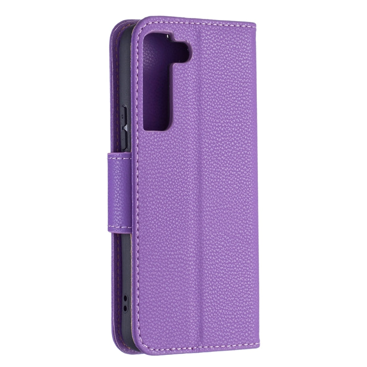 For Samsung Galaxy S22 5G Litchi Texture Pure Color Horizontal Flip Leather Phone Case with Holder & Card Slots & Wallet & Lanyard