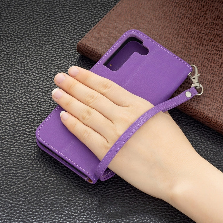 For Samsung Galaxy S22 5G Litchi Texture Pure Color Horizontal Flip Leather Phone Case with Holder & Card Slots & Wallet & Lanyard