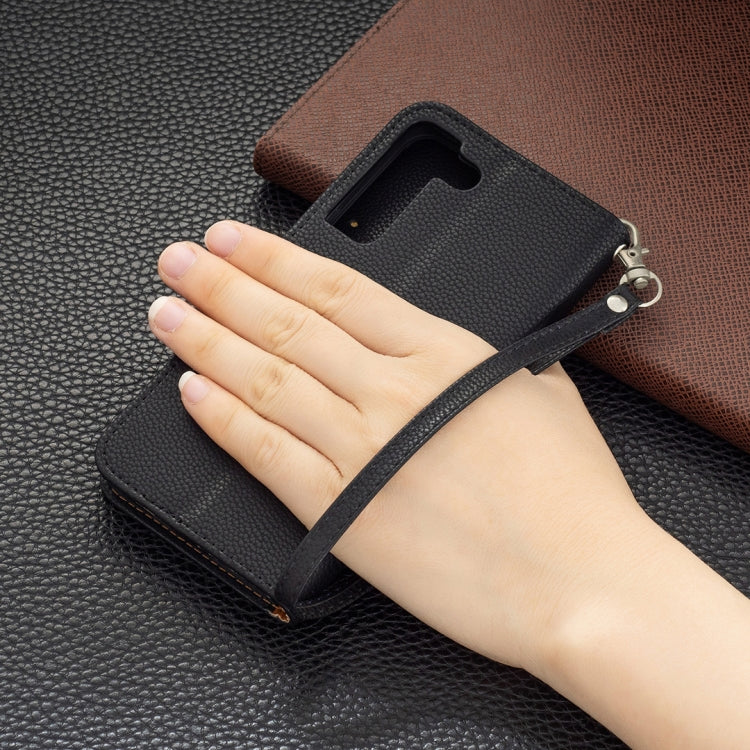 For Samsung Galaxy S22 5G Litchi Texture Pure Color Horizontal Flip Leather Phone Case with Holder & Card Slots & Wallet & Lanyard