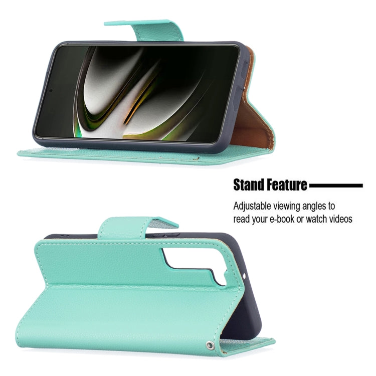 For Samsung Galaxy S22 5G Litchi Texture Pure Color Horizontal Flip Leather Phone Case with Holder & Card Slots & Wallet & Lanyard