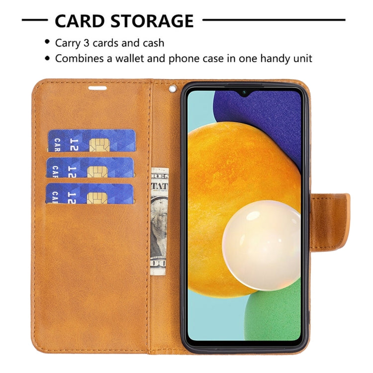 For Samsung Galaxy A13 5G Retro Lambskin Texture Pure Color Horizontal Flip Leather Phone Case with Holder & Card Slots & Wallet & Lanyard