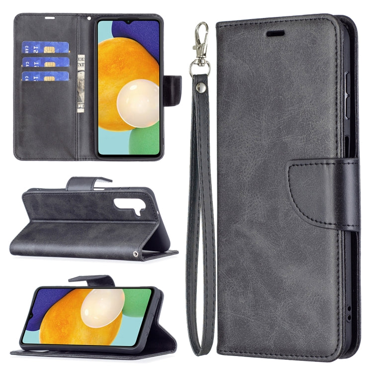 For Samsung Galaxy A13 5G Retro Lambskin Texture Pure Color Horizontal Flip Leather Phone Case with Holder & Card Slots & Wallet & Lanyard
