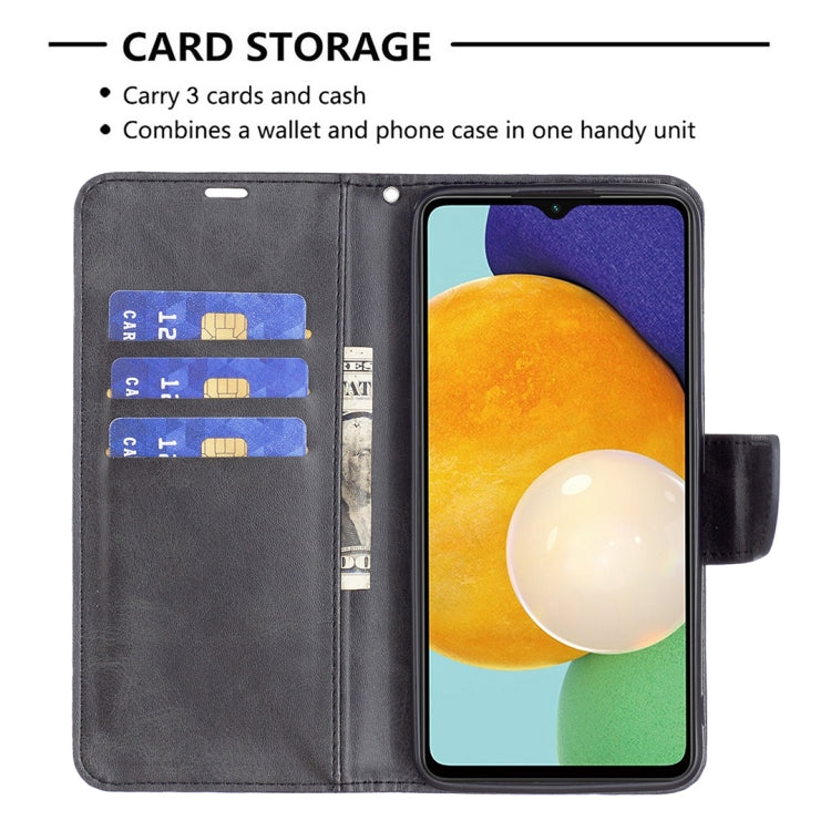 For Samsung Galaxy A13 5G Retro Lambskin Texture Pure Color Horizontal Flip Leather Phone Case with Holder & Card Slots & Wallet & Lanyard