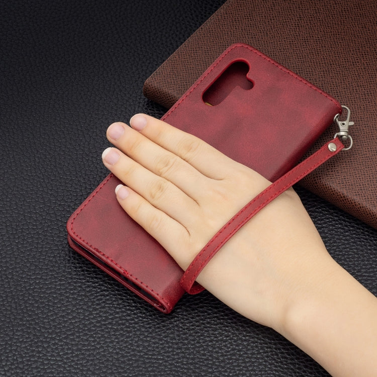 For Samsung Galaxy A13 5G Retro Lambskin Texture Pure Color Horizontal Flip Leather Phone Case with Holder & Card Slots & Wallet & Lanyard