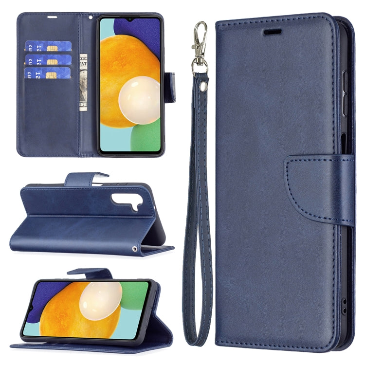 For Samsung Galaxy A13 5G Retro Lambskin Texture Pure Color Horizontal Flip Leather Phone Case with Holder & Card Slots & Wallet & Lanyard