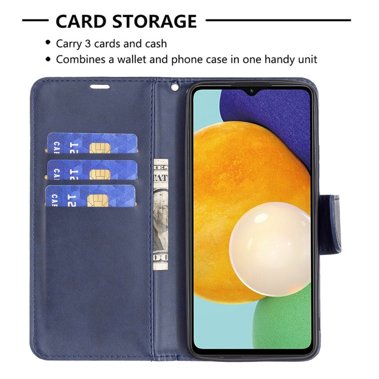 For Samsung Galaxy A13 5G Retro Lambskin Texture Pure Color Horizontal Flip Leather Phone Case with Holder & Card Slots & Wallet & Lanyard