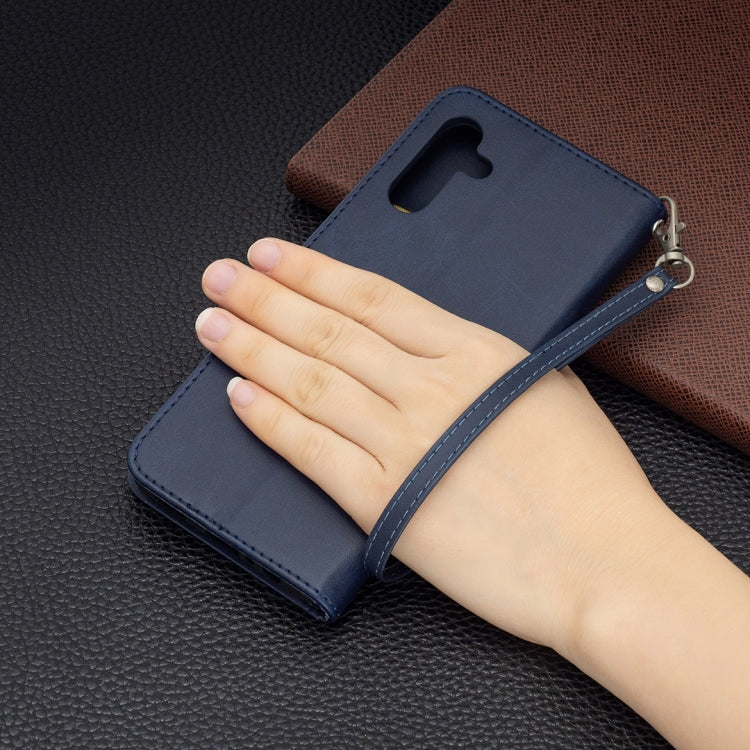 For Samsung Galaxy A13 5G Retro Lambskin Texture Pure Color Horizontal Flip Leather Phone Case with Holder & Card Slots & Wallet & Lanyard