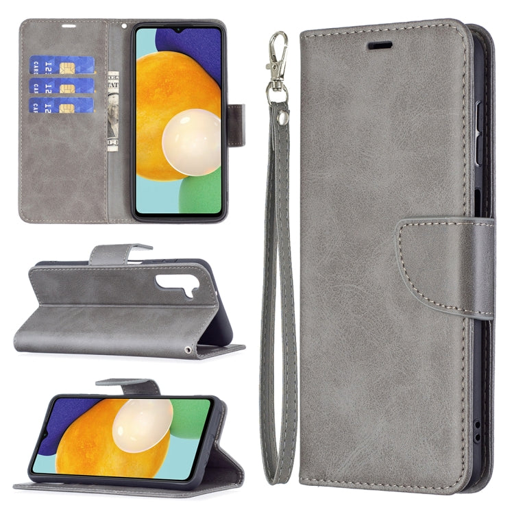 For Samsung Galaxy A13 5G Retro Lambskin Texture Pure Color Horizontal Flip Leather Phone Case with Holder & Card Slots & Wallet & Lanyard
