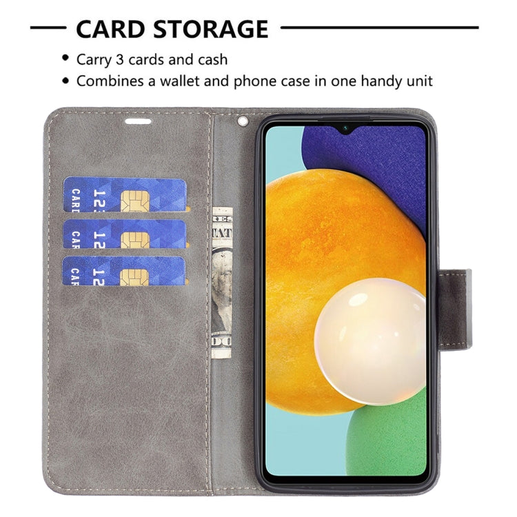 For Samsung Galaxy A13 5G Retro Lambskin Texture Pure Color Horizontal Flip Leather Phone Case with Holder & Card Slots & Wallet & Lanyard