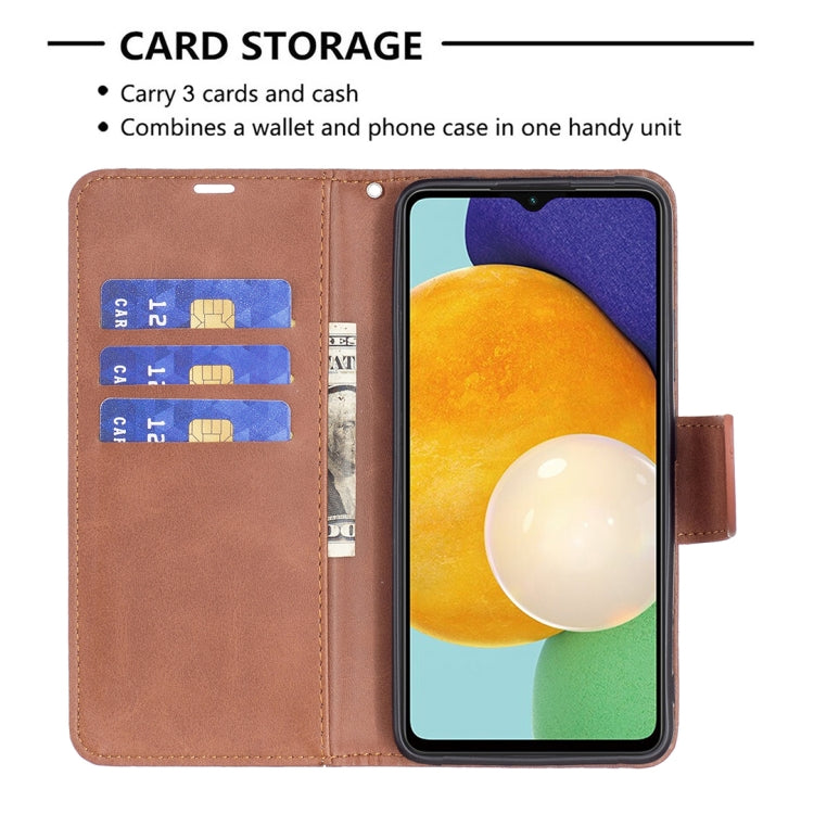 For Samsung Galaxy A13 5G Retro Lambskin Texture Pure Color Horizontal Flip Leather Phone Case with Holder & Card Slots & Wallet & Lanyard