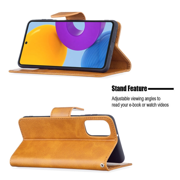 For Samsung Galaxy M52 5G Retro Lambskin Texture Pure Color Horizontal Flip Leather Phone Case with Holder & Card Slots & Wallet & Lanyard