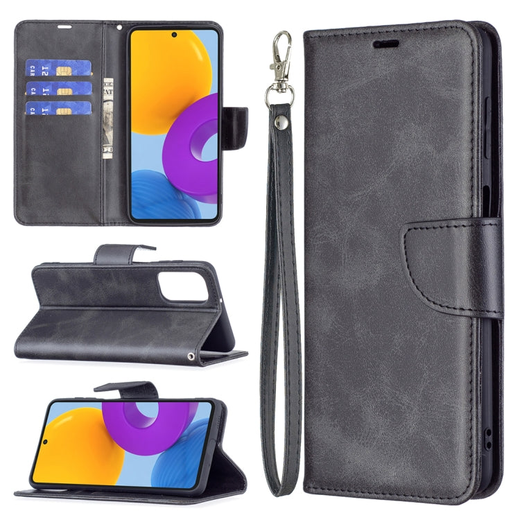 For Samsung Galaxy M52 5G Retro Lambskin Texture Pure Color Horizontal Flip Leather Phone Case with Holder & Card Slots & Wallet & Lanyard
