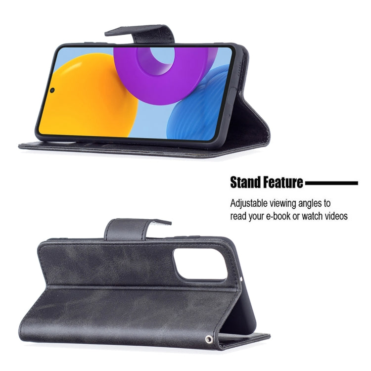 For Samsung Galaxy M52 5G Retro Lambskin Texture Pure Color Horizontal Flip Leather Phone Case with Holder & Card Slots & Wallet & Lanyard