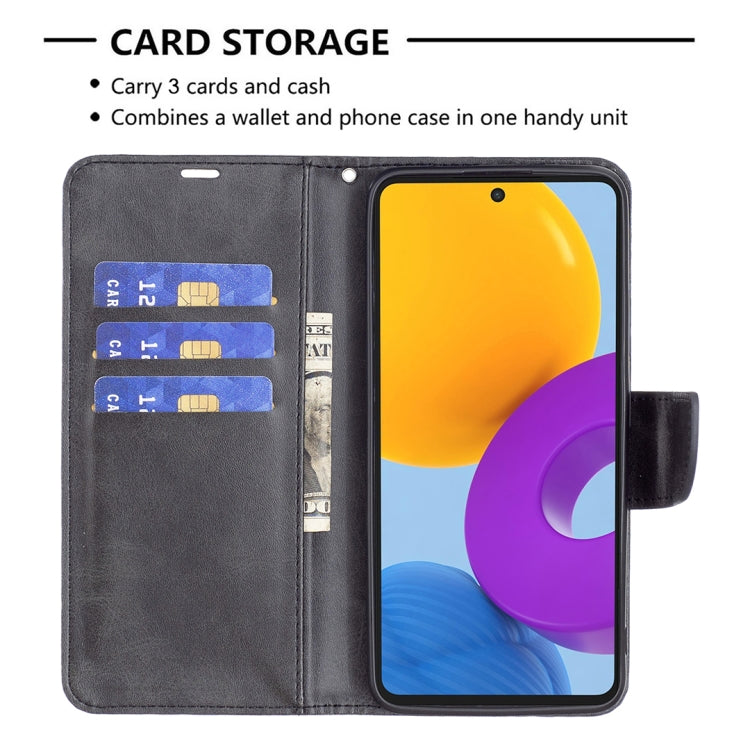 For Samsung Galaxy M52 5G Retro Lambskin Texture Pure Color Horizontal Flip Leather Phone Case with Holder & Card Slots & Wallet & Lanyard