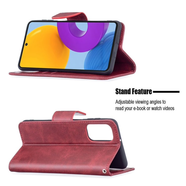 For Samsung Galaxy M52 5G Retro Lambskin Texture Pure Color Horizontal Flip Leather Phone Case with Holder & Card Slots & Wallet & Lanyard