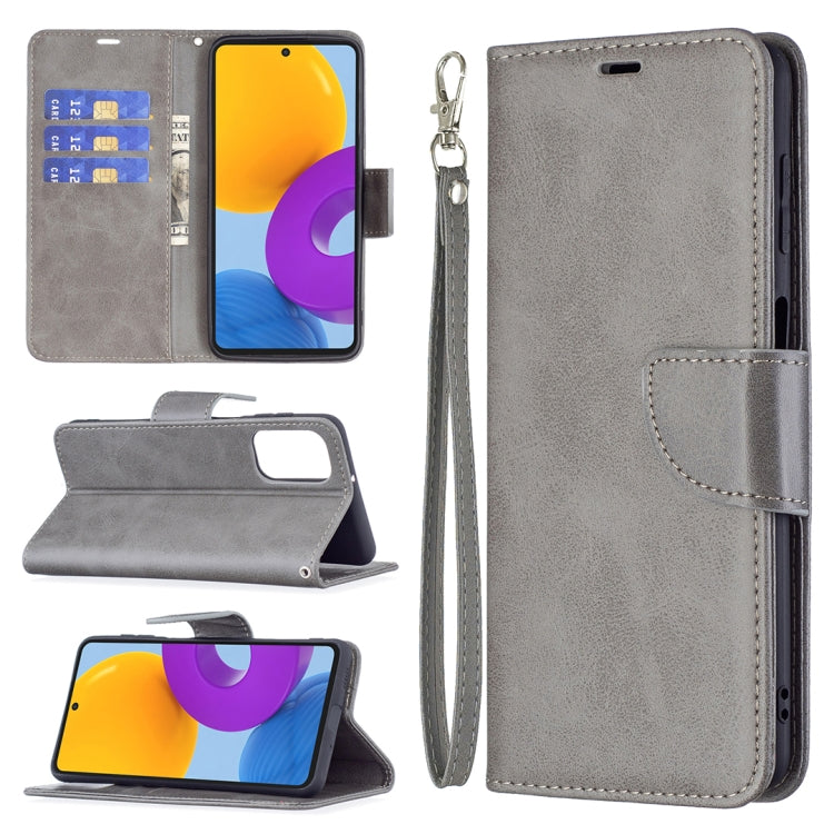 For Samsung Galaxy M52 5G Retro Lambskin Texture Pure Color Horizontal Flip Leather Phone Case with Holder & Card Slots & Wallet & Lanyard