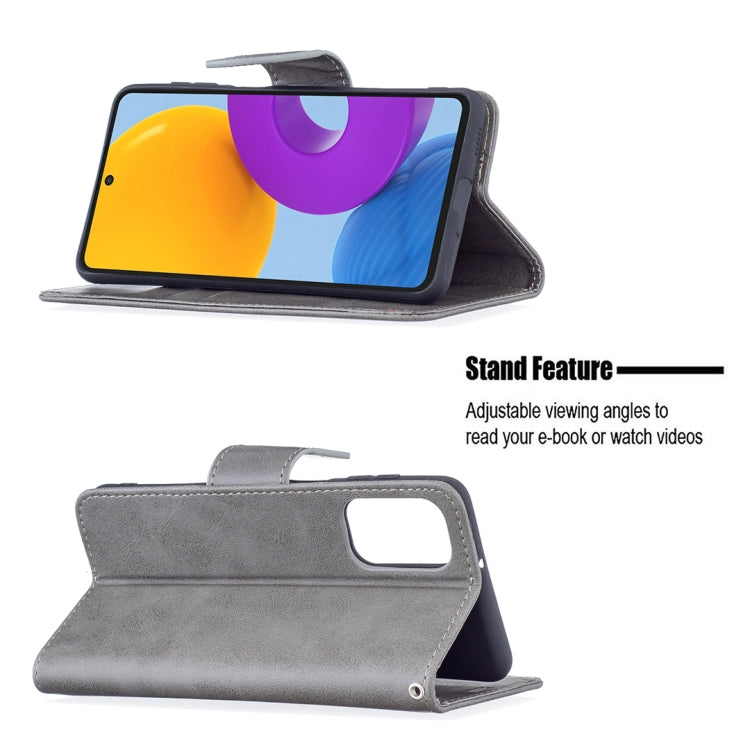 For Samsung Galaxy M52 5G Retro Lambskin Texture Pure Color Horizontal Flip Leather Phone Case with Holder & Card Slots & Wallet & Lanyard