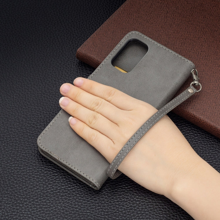 For Samsung Galaxy M52 5G Retro Lambskin Texture Pure Color Horizontal Flip Leather Phone Case with Holder & Card Slots & Wallet & Lanyard